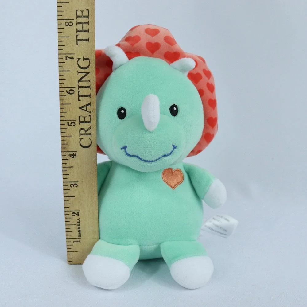 Animal Adventure Huggable Green Triceratops Hearts Stuffed Plush Dinosaur 2021